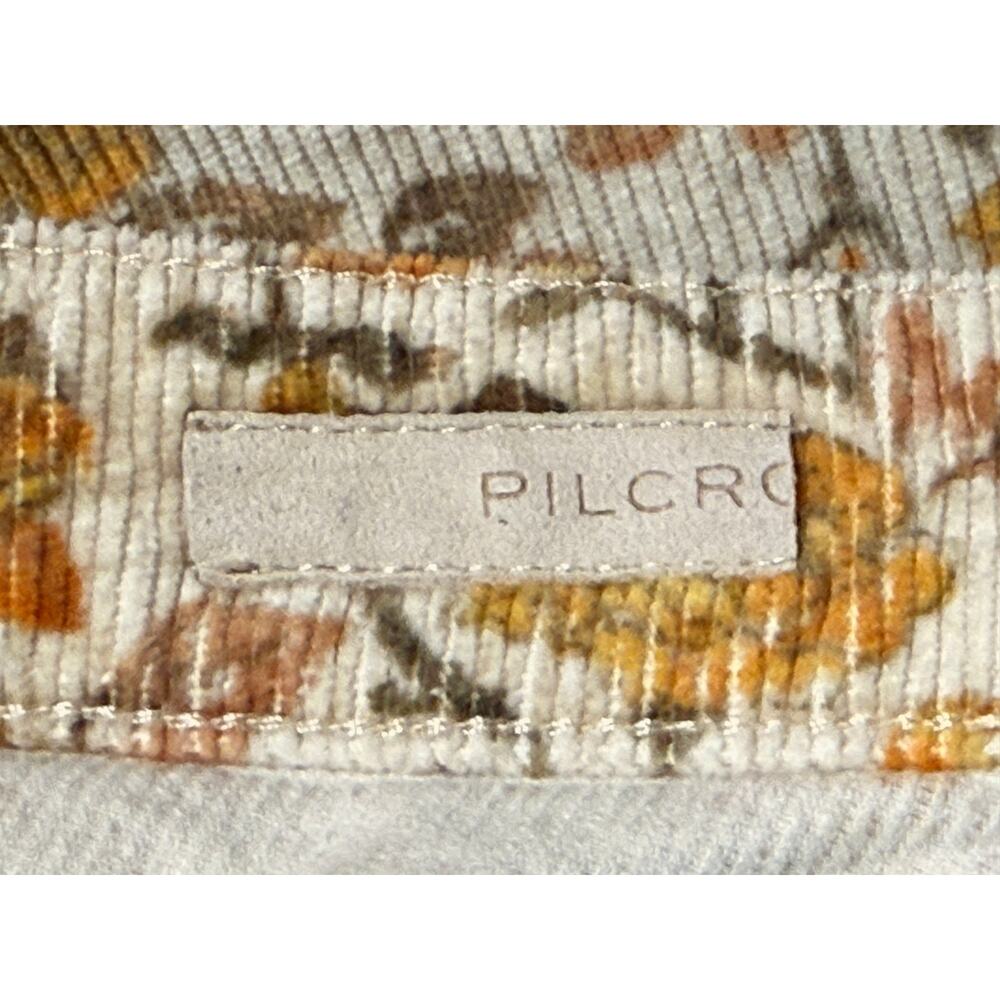 Pilcro The Icon Floral Print Corduroy Flare Jeans, Beige & Gold, Size 28 - Picture 6 of 9